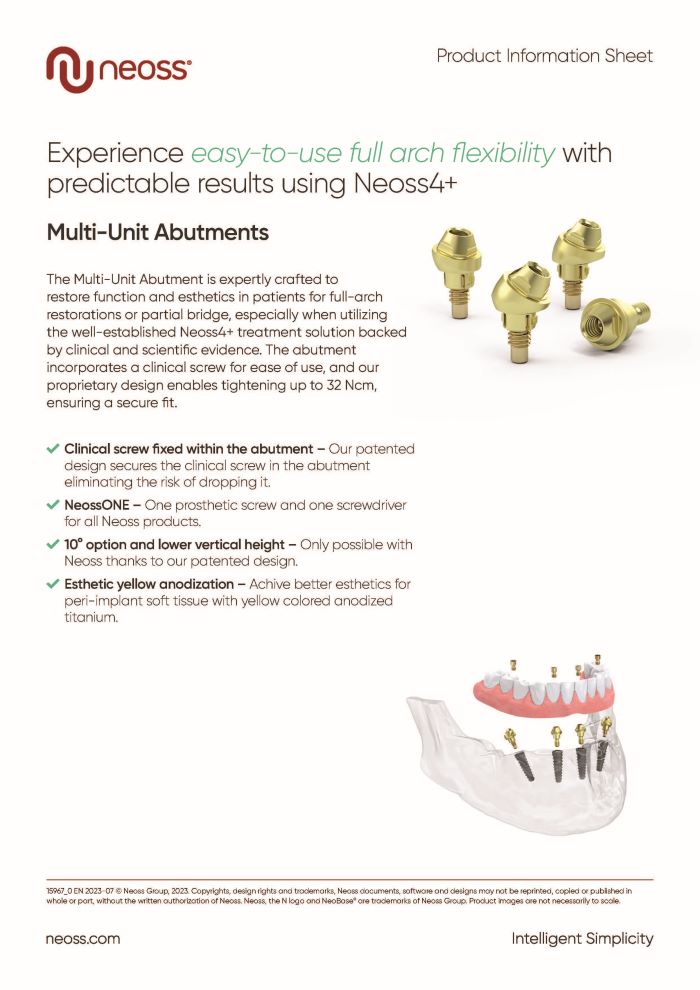 Multi-Unit Abutment Product Sheet