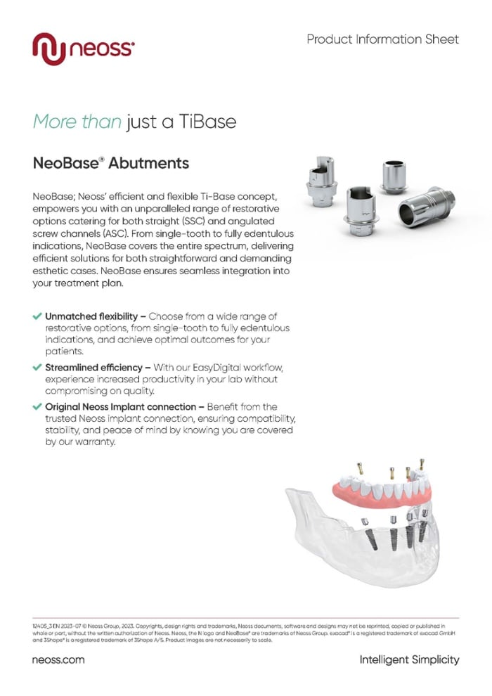 NeoBase Abutments Product Sheet