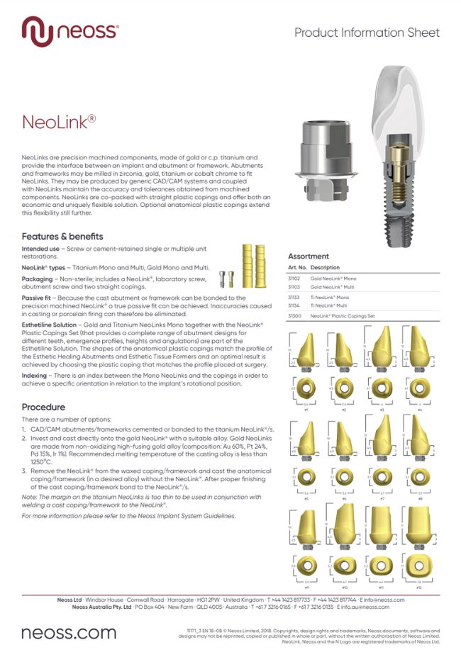 NeoLink Product sheet